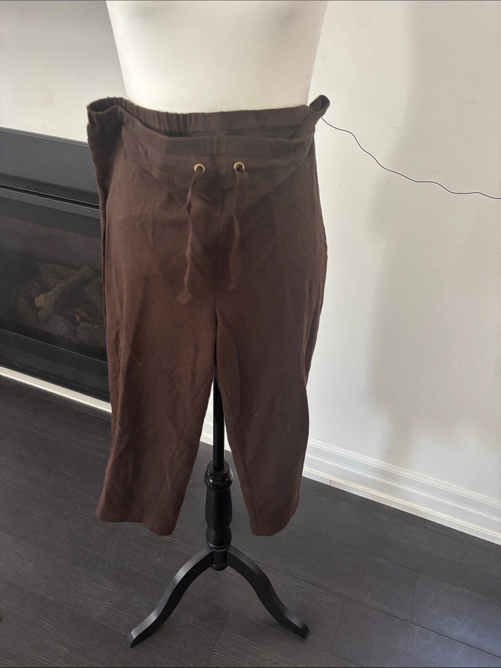 Style & Co. Brown Drawstring Waist Cropped Pants